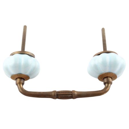 Solid Sky Blue Ceramic Melon Bridge Handles